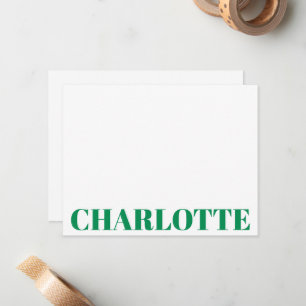Bold Typography Personalised Name Kelly Green Card