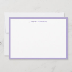 Bold Typography Personalised Name Lavender Border Thank You Card