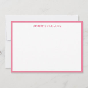 Bold Typography Personalised Name Pink Border Thank You Card