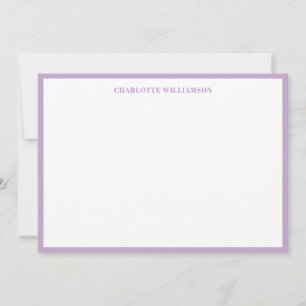 Bold Typography Personalised Name Purple Border Thank You Card