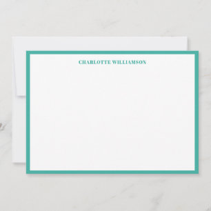 Bold Typography Personalised Name Teal Border Thank You Card