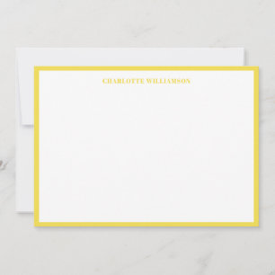 Bold Typography Personalised Name Yellow Border Thank You Card