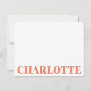 Bold Typography Personalised Orange Name Card