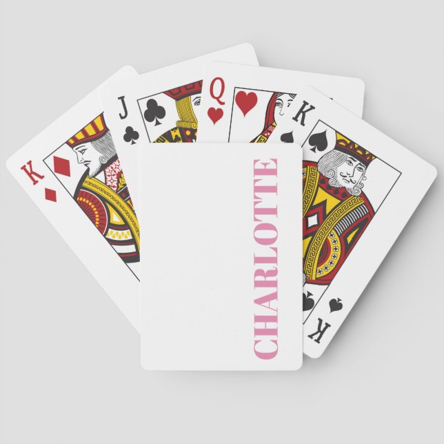 Bold Typography Personalised Pink Name  Playing Cards (Back)