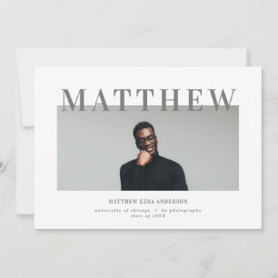 Bold typography photo graduation party invite