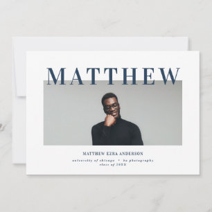 Bold typography photo graduation party invite