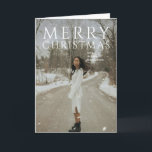Bold Typography Photo Modern Christmas Holiday Card<br><div class="desc">Modern Christmas card featuring "Merry Christmas" in bold typography.</div>