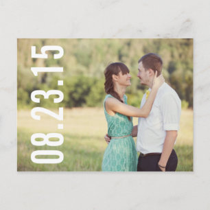 BOLD TYPOGRAPHY   PHOTO SAVE THE DATE POSTCARD