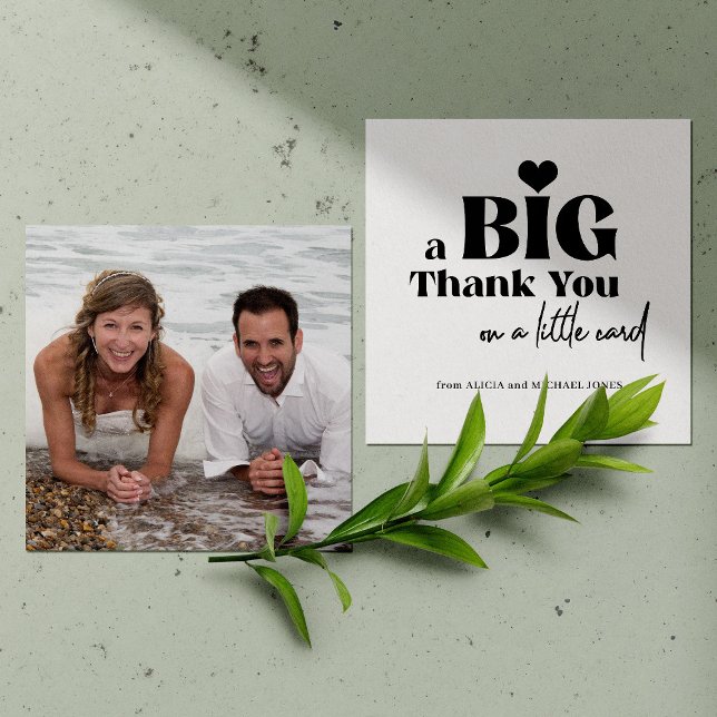 Bold typography photo wedding thank you  card (Creator Uploaded)