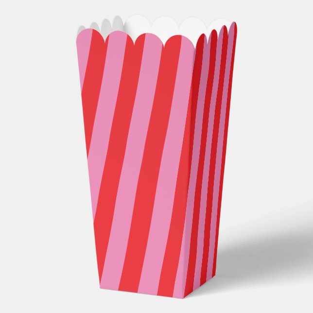 Bold Typography, Pink and Red Wedding Favour Box (Back)