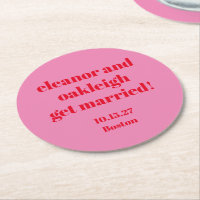 Bold Typography Pink Red Modern Wedding Custom