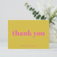 Bold Typography Pink Yellow Custom Wedding Flat