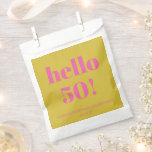 Bold Typography Pink Yellow Modern 50th Birthday Favour Bags<br><div class="desc">Bold Typography Bright Pink and Yellow Modern 50th Birthday Custom Favour Bag</div>