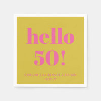 Bold Typography Pink Yellow Modern 50th Birthday