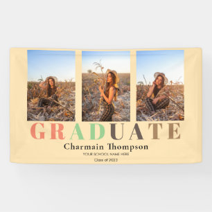 Bold Typography Retro Vintage Colourful Graduation Banner