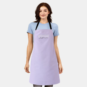 Bold Typography & Script Lilac Lavender Monogram Apron