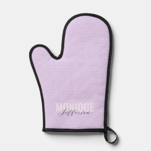 Bold Typography & Script Lilac Lavender Monogram Oven Mitt