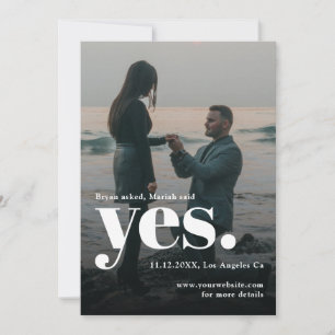 Bold Typography She Said Yes Engagement Party  Invitation