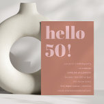 Bold Typography Terracotta Blush Modern Birthday Invitation<br><div class="desc">Bold Typography Modern Birthday Party Invite in Stylish Terracotta and Blush Pink</div>
