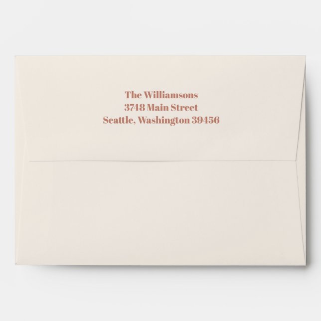 Bold Typography Terracotta Modern 50th Birthday  Envelope (Back (Top Flap))