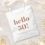 Bold Typography Terracotta Modern 50th Birthday  Favour Bags<br><div class="desc">Bold Typography Modern 50th Birthday Party Custom Favour Bag in Terracotta and Ivory</div>