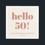Bold Typography Terracotta Modern 50th Birthday  Napkin<br><div class="desc">Bold Typography Modern 50th Birthday Party Custom Napkins in Terracotta and Ivory</div>