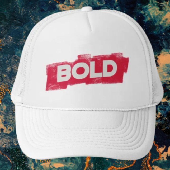 BOLD Typography Trucker Hat – Red & White (Creator Uploaded)