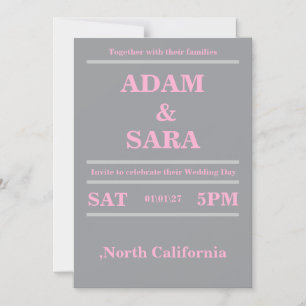 Bold Typography Wedding Letterpress Invitation