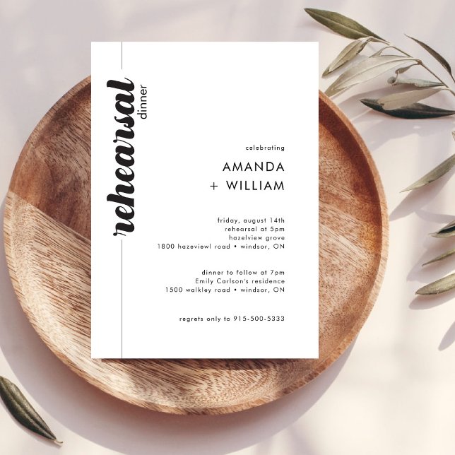 Bold Typography Wedding Rehearsal Dinner Invitation (Creator Uploaded)