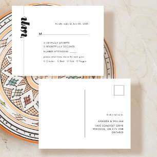 Bold Typography Wedding RSVP Response Announcement Postcard