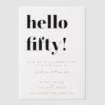 Bold Typography White Modern 50th Birthday Party<br><div class="desc">Celebrate a milestone birthday in style with this bold typography modern birthday vellum overlay invitation. Featuring large, impactful text paired with sleek, minimalist design elements, this transparent overlay adds a contemporary and chic touch to your event stationery. Layered over a background invitation (such as a photo invite), this overlay adds...</div>