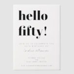 Bold Typography White Modern 50th Birthday Party Vellum Invitations<br><div class="desc">Celebrate a milestone birthday in style with this bold typography modern birthday vellum overlay invitation. Featuring large, impactful text paired with sleek, minimalist design elements, this transparent overlay adds a contemporary and chic touch to your event stationery. Layered over a background invitation (such as a photo invite), this overlay adds...</div>