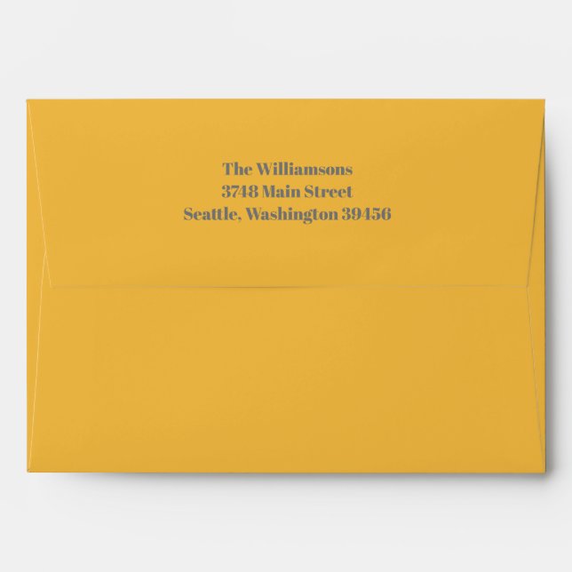Bold Typography Yellow Grey Modern Birthday Party Envelope (Back (Top Flap))