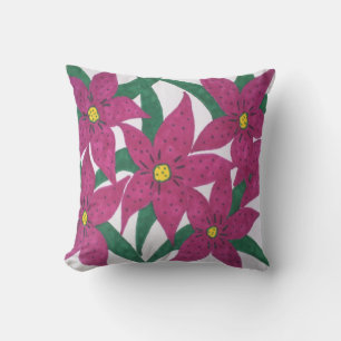 Bold Ultra Violet Floral Bouquet Throw Pillow