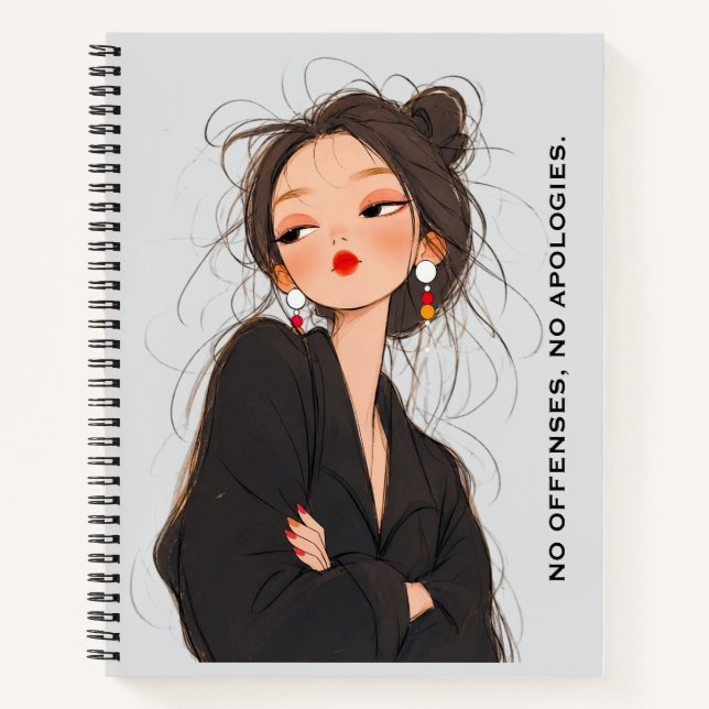 Bold & Unapologetic Attitude Girl Notebook (Front)