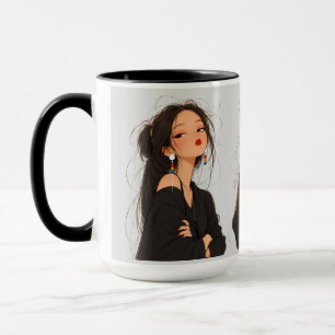 Bold & Unbothered Aesthetic Trio Girl Coffee Mug