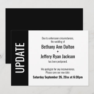Bold Update Postponed Wedding Announcement