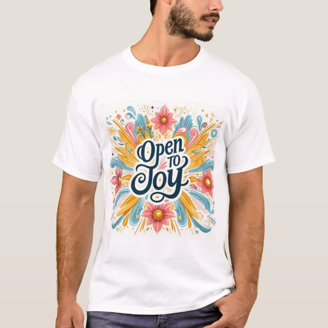 Bold Uplifting Typography Whimsical Joyful Vibes T-Shirt (Front)