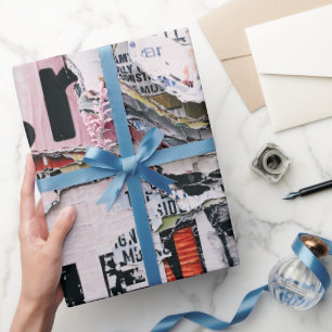 Bold Urban Vibe - Ripped Poster Wrapping Paper