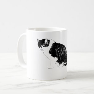 Bold Vector Cat Brings Focus to Every Sip Coffee Mug