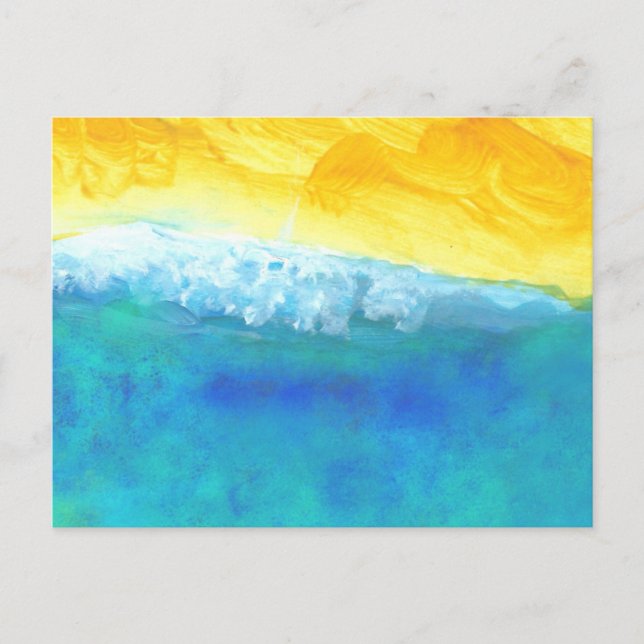 Bold Vibrant Abstract Seascape Painting Postcard (Front)
