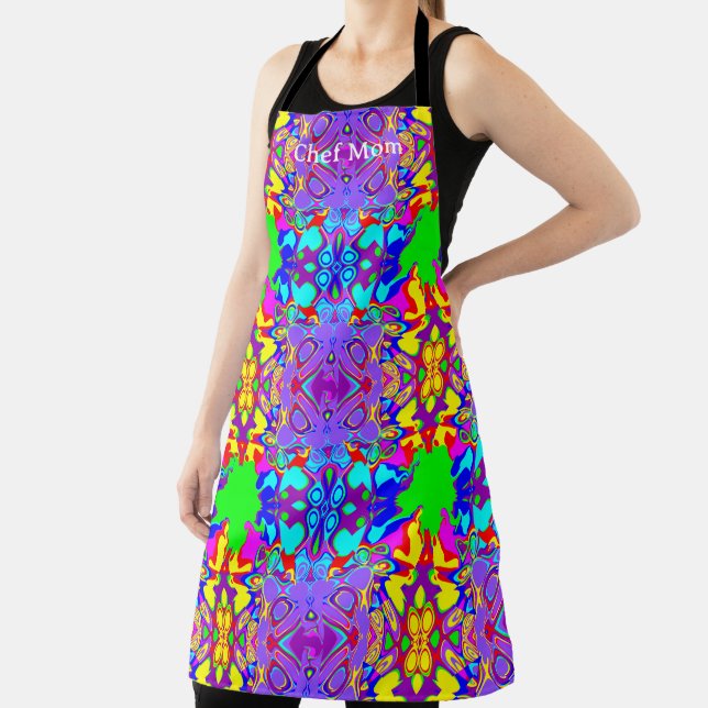 Bold Vibrant Colors Abstract Art Butterfly Effect Apron (Insitu)