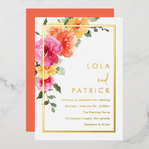 Bold Vibrant Colourful Floral Wedding Gold