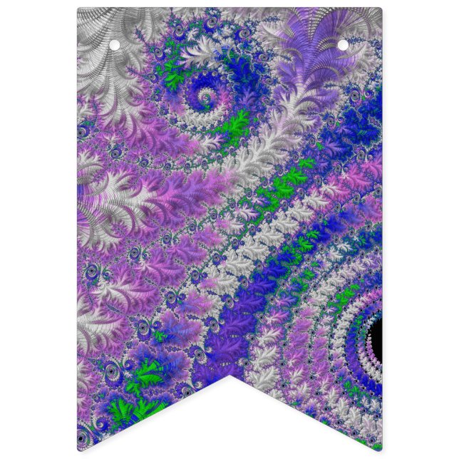 Bold Vibrant Colourful Funky Trippy Fractal Spiral Bunting (First Flag)