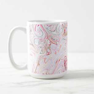 Bold Vibrant Pink Fluid Marble Swirl Abstract Art Coffee Mug