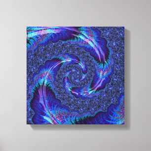 Bold Vibrant Psychedelic Spiralling Fractal Art Canvas Print