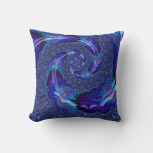 Bold Vibrant Psychedelic Spiralling Fractal Art Cushion
