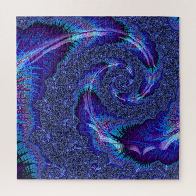 Bold Vibrant Psychedelic Spiralling Fractal Art Jigsaw Puzzle (Vertical)