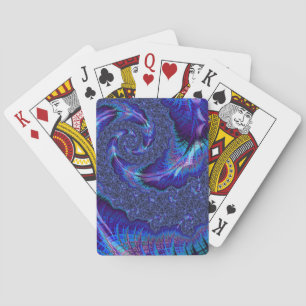Bold Vibrant Psychedelic Spiralling Fractal Art Playing Cards