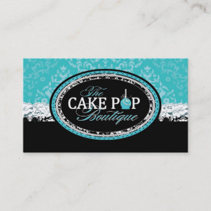 Bold Vintage Cake Pops Business Cards